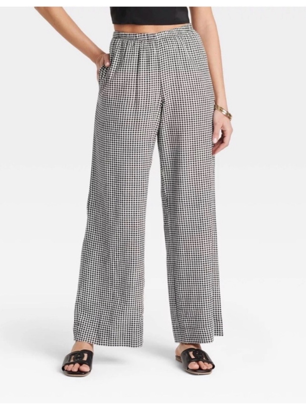 A New Day Mid-Rise Wide Leg Linen Pull-On Pants